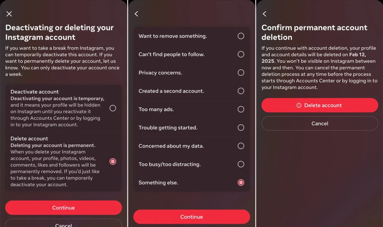 How to deactivate Instagram account Android