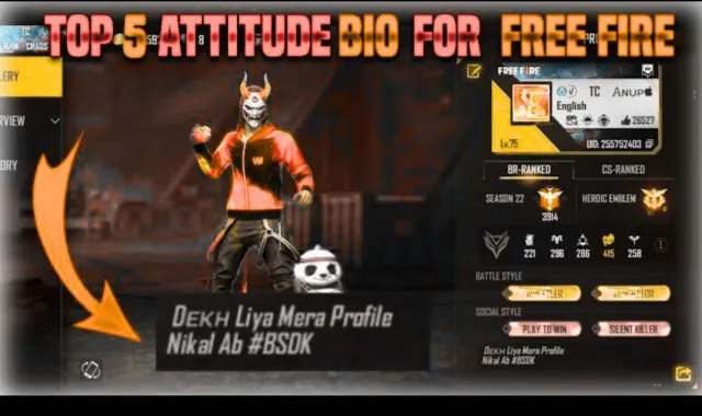 instagram bio for free fire attitude boy