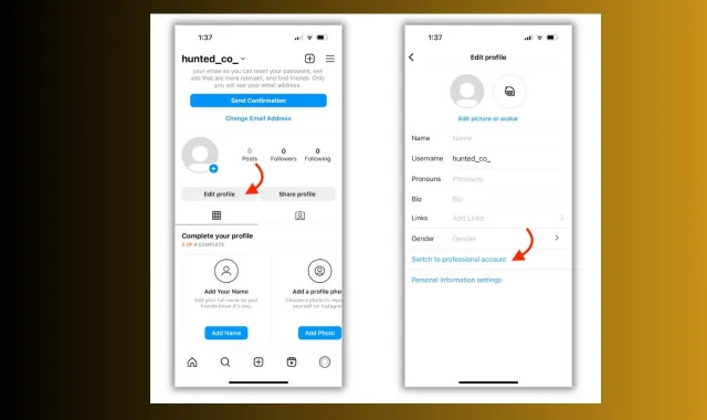instagram account create for business